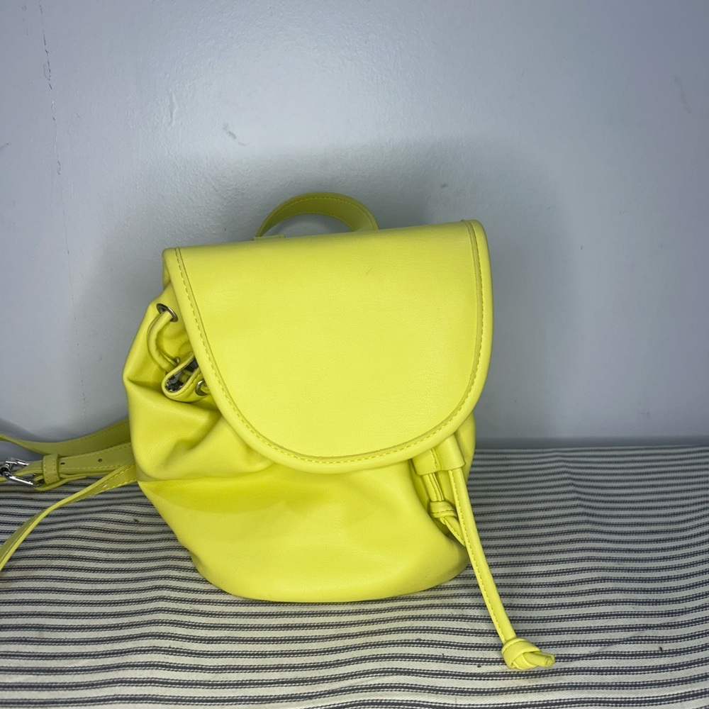 Urban Outfitters Neon Yellow Mini Drawstring Backpack